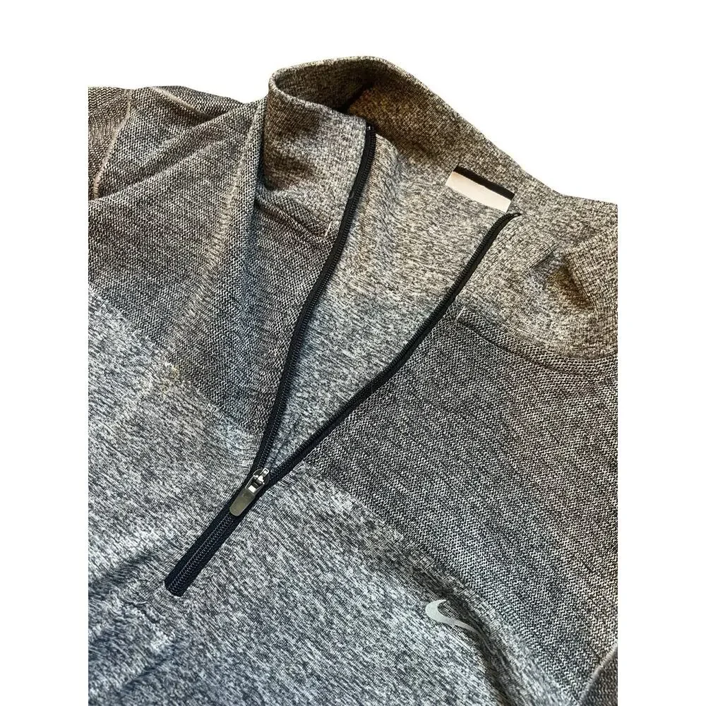 Nike Running Quarter Zip Pullover Womens Medium Gray Long Sleeve Active Top